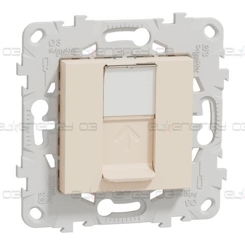 RJ45, кат.5 UTP розетка с монтажна рамка, 2 модула, слонова кост