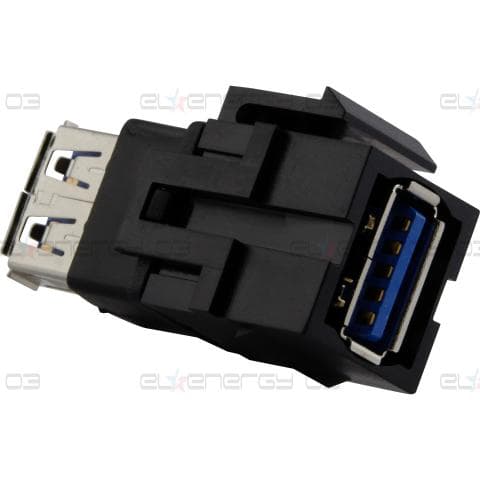 USB 3.0 жак за конектор, Merten, Keystone, черен