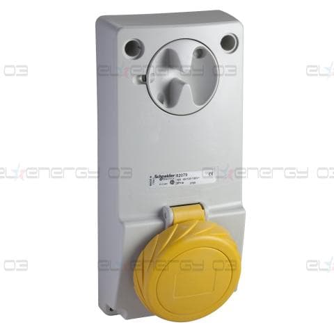 Индустриален контакт с блокировка, Mureva PK, монтаж в табло, 16A, 2P+E, 110V, IP65