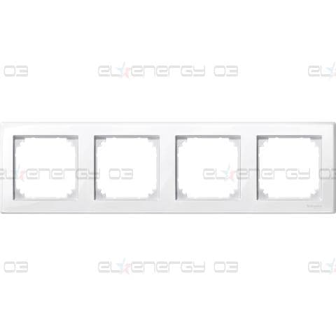 Декоративна M-Smart рамка, 4 модула, полярно бяло, гланц