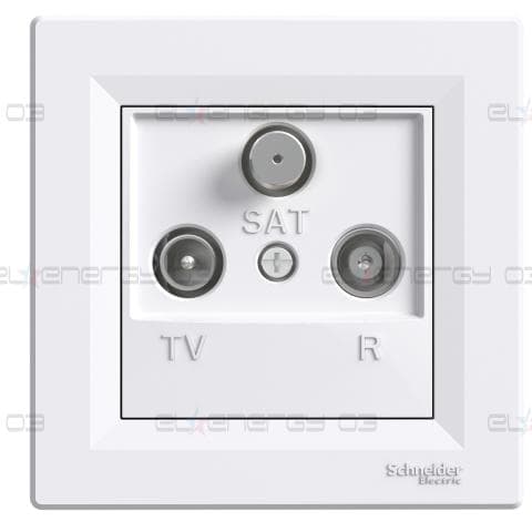 TV-R-SAT розетка крайна, 1dB, бял