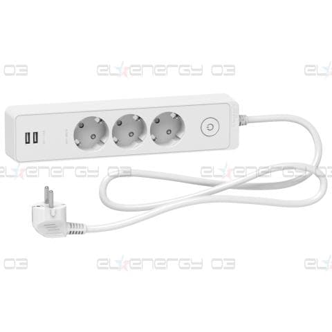 Unica разклонител шуко - 3 гнезда - с USB порт - бял