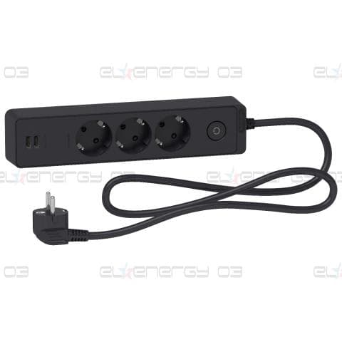 Разклонител 3 Гнезда & 2 USB 1.5M Антрацит