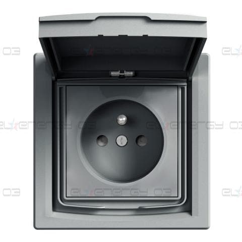 Френски контакт със защита 16A, IP44, стомана