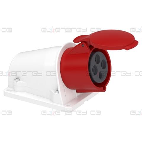 Контакт за стенен монтаж, Mureva PK, бърза връзка, 32A, 3P+E, 400V, IP44