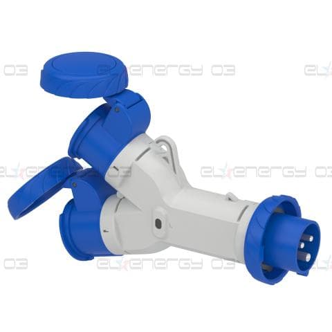 Индустриален разклонител - 2 контактни излаза - 16 A - 2P+E - 220V AC - IP67