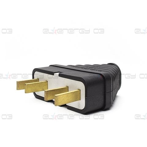 Трифазен щепсел, Гумен, 380V, 3х25А, Черен