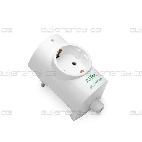 Щепсел с контакт и защита, 16A, 250V, Бял