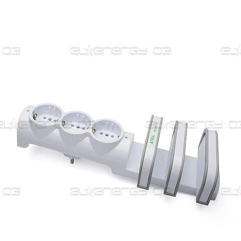 Контакт троен със стойка, 16A, 250V, Бял