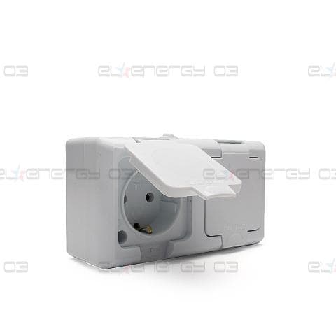 Влагозащитен IP44 контакт / Двоен / 16А / 230V