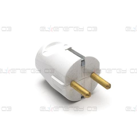 Щепсел Шуко 02, 16А, 230V, Бял, Удароустойчив