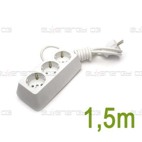 Разклонител – Троен, Бял, 1.5м / 3х1.5мм2 / 16А / 250V