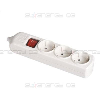 Разклонител SOLERA S8000, 3-ен, с ключ, Бял