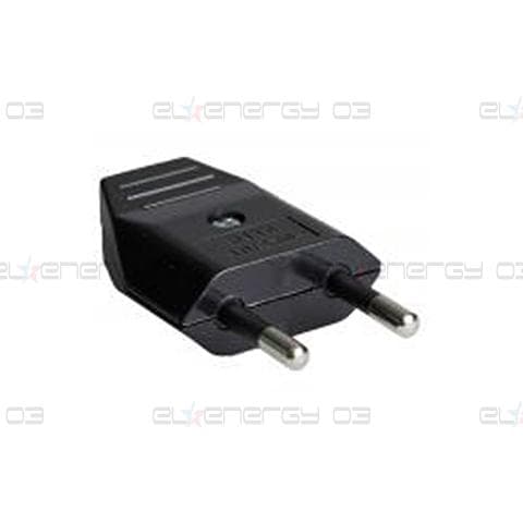 Щепсел,Двуполюсен 2P, 10A, 250V, Плосък, SOLERA, Черен