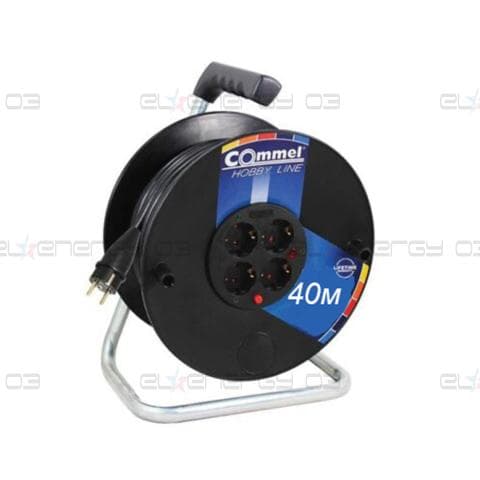 Макара черна 40м IP20 H05RR-F 3G2.5mm2′ термична защита 4 шуко Commel