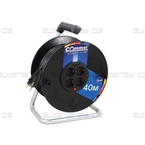Макара черна 40м IP20 H05VV-F 3G2.5mm2 термична защита 4 шуко Commel