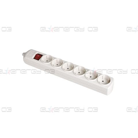 Разклонител SOLERA S8000, 6-ен, с ключ, Бял
