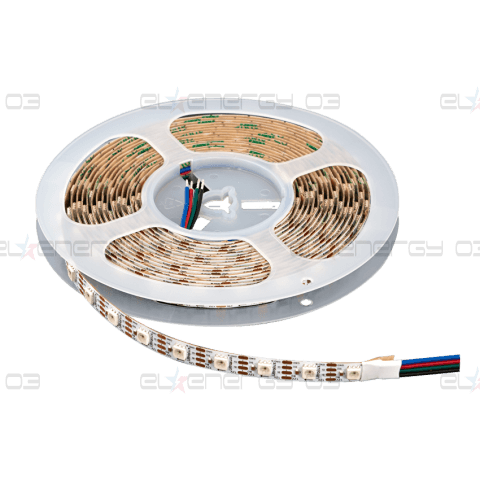 ДИГИТАЛНА RGB LED ЛЕНТА, 25.8W/M (0,43W/PIXEL), IC WS2815B, 12V DC, 60 PIXELS/M (60 LED/M), IP20, 5M