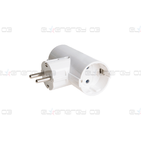 Адаптер, двоен контакт 2P+E, 16A, 250V~, Бял цвят.
