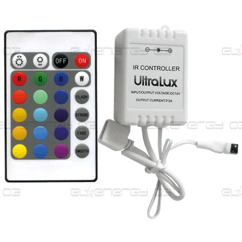 RGB контролер IR управление 24 бутона 72W, 12-24V DC, 6А