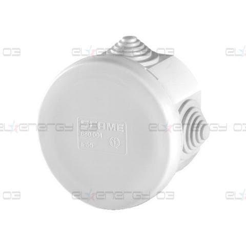 Кутия ф65х40мм IP55, UV, 4 кабелни мембрани за PG16, затваряне на клик, new, серия Cubox Scame