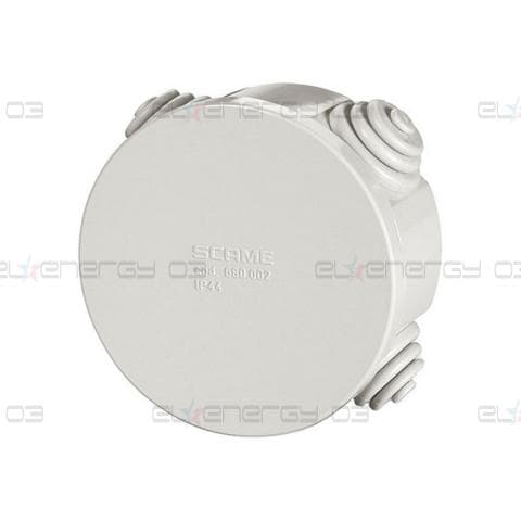 Кутия ф80х40мм IP55, UV, 4 кабелни мембрани за PG16, затваряне на клик, new, серия Cubox Scame
