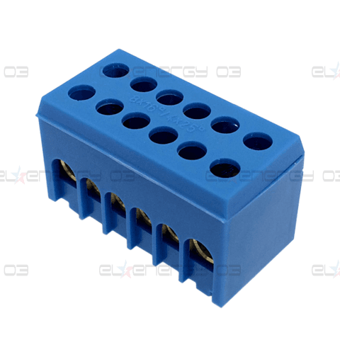 Клема изолирана СИНЯ N6H-2 2P 4x25mm² + 8X16mm² IP20 63A 500V MOREK