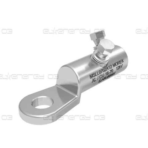 Кабелна обувка алуминиева покалаена Al/Cu 16-70mm² 12kV MSLL70 2x късащ се болт M12 MOREK