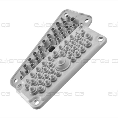 Панел с кабелни входове MC35/37 за 37 кабела IP67 сив RAL 7035 MOREK