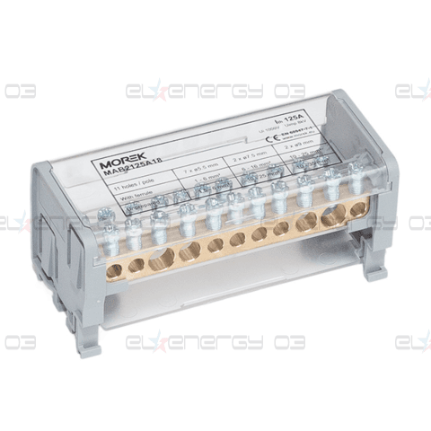 Разпределителен клемен блок Moblock 2P 125A-11 2×35 + 2×25 + 7x6mm² MOREK