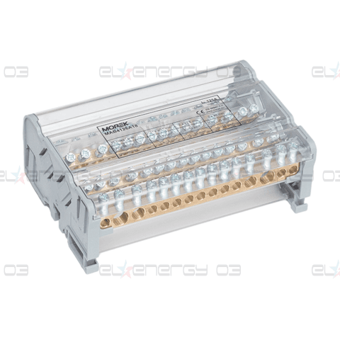 Разпределителен клемен блок Moblock 4P 125A-15 2×35 + 2×25 + 11x6mm² MOREK
