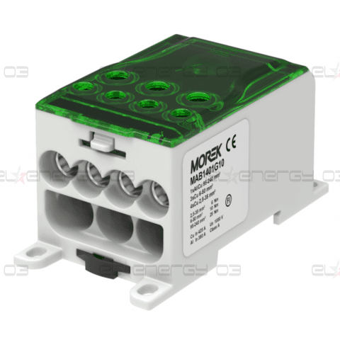 Разпределителен клемен блок ЗЕЛЕН 1P 400A OJL400A вх. Al/Cu 1X240 изх. 4×35/3x50mm² MOREK