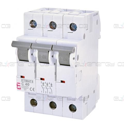 Автоматичен прекъсвач 3p C 40A 6kA, ETI