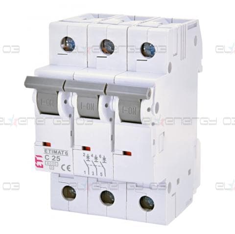 Автоматичен прекъсвач 3p C 25A 6kA, ETI
