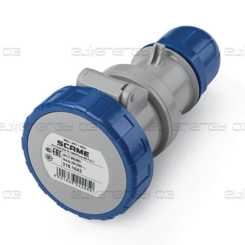 Промишлен подвижен контакт 2P+Е 16A IP66/67, 6h серия Optima Scame
