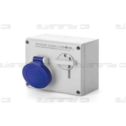 Промишлен контакт 2P+Е 16A IP44 с механична блокировка серия Omnia Scame
