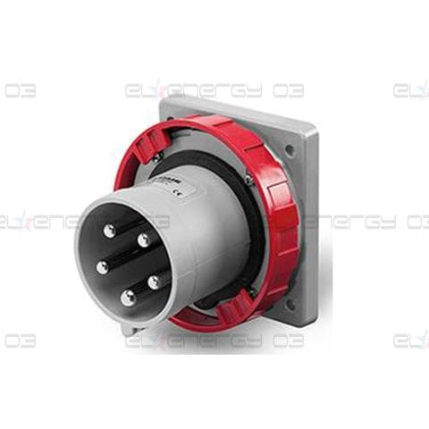 Промишлен щепсел 3P+N+Е 32A 346-415V IP66/67, 6h серия Optima панелен монтаж 75×75мм Scame