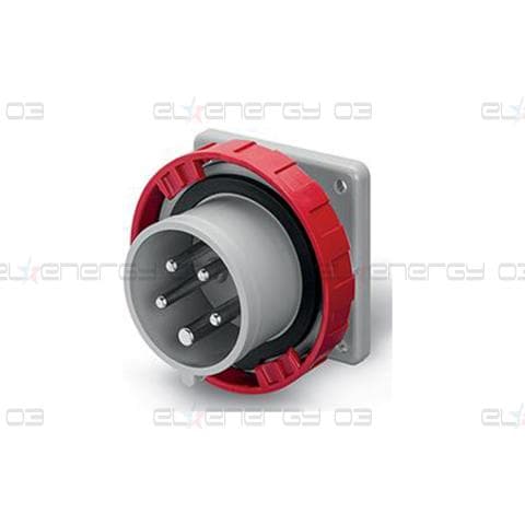 Промишлен щепсел 3P+Е 16A 346-415V IP66/67, 6h серия Optima панелен монтаж 75×75мм Scame
