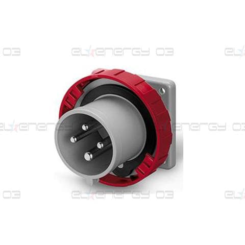 Промишлен щепсел 3P+Е 32A 346-415V IP66/67, 6h серия Optima панелен монтаж 75×75мм Scame