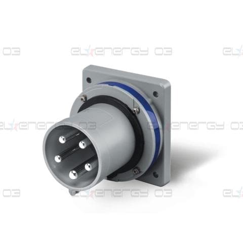 Промишлен щепсел 2P+Е 63A 200-250V IP44/54, 6h серия Optima панелен монтаж 100×110мм Scame