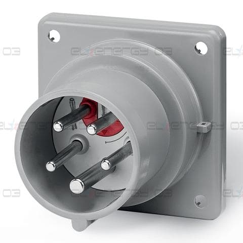 Промишлен щепсел за панелен монтаж, фланец 75×75 3P+N+Е 32A IP44 серия Optima Reverse Scame