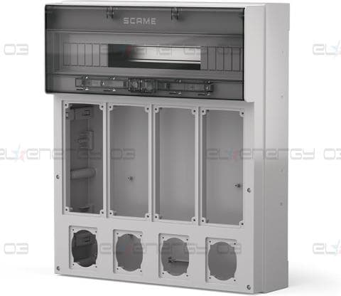Табло за индустриални контакти и DIN модули IP65, UV, серия Proxima (24 DIN и 4х16A или 32A с блокировка и 4х Шуко) Scame