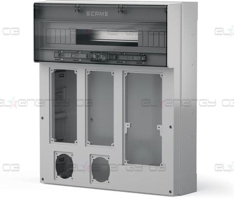 Табло за индустриални контакти и DIN модули IP65, UV, серия Proxima (24 DIN и 2х16A или 32A и 1х 63A с блокировка 2х Шуко) Scame