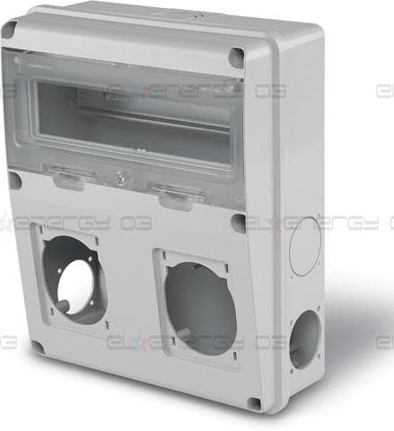 Табло за индустриални контакти и DIN модули IP55, UV, серия Enerbox /11 DIN, 2х16-32A и 4хшуко/ Scame