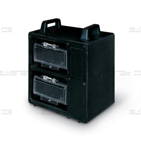 Табло за индустриални контакти плътно и 2×12 DIN модули IP54, UV, Тип 1,серия GOMMA гумирано 400х400х275мм с ръкохватка Scame