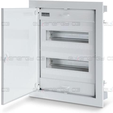 Табло за СКРИТ монтаж 2х12+4 DIN модула с метална плътна врата 443x368x90 Scame