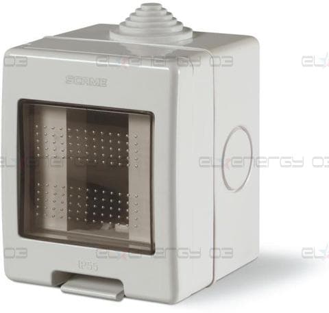 Конзола за открит монтаж с капак IP55 1 мод. Unibox цвят СИВ Scame
