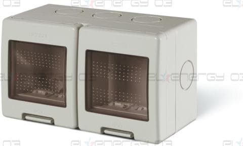 Конзола за открит монтаж с капак IP55 2+2 мод. Unibox цвят СИВ Scame