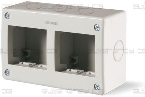 Конзола за открит монтаж с капак IP55 2+2 мод. Unibox цвят СИВ Scame