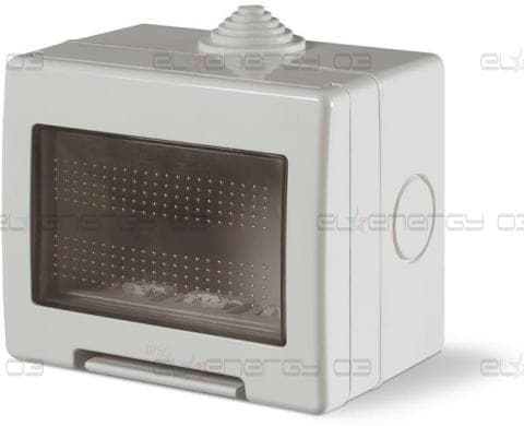 Конзола за открит монтаж с капак IP55 3 мод. Unibox цвят СИВ Scame
